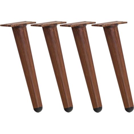 CLP – Lot de 4 pieds de meuble en aluminium imitation bois 21 cm – Résistants aux intempéries – Protection de sol en plastique – Pour meubles d'intérieur et d'extérieur (1/4)