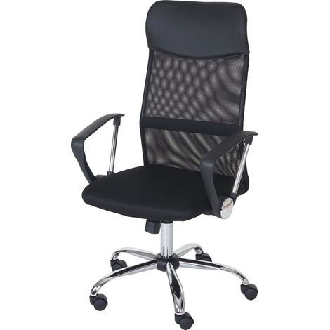 Fauteuil/siège de bureau Oslo, ergonomique, simili-cuir/filet, noir