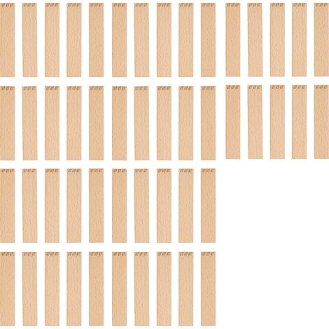 Mèches en bois gravées - feuilles 100 x 20 x 1 mm, lot de 50. (1/5)