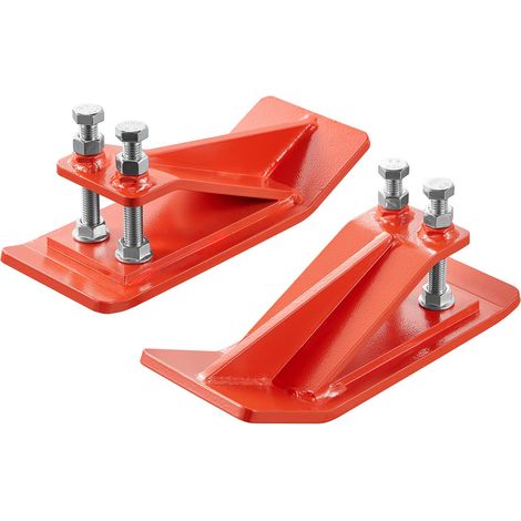 Protecteur de Godet de Tracteur, Lot de 2, Protecteur de Bord de Godet Acier Robuste, Dispositif Antidérapant avec Écrous, Boulons Double Hexagone, pour Déneigement, Épandage de Gravier, Orange (1/5)