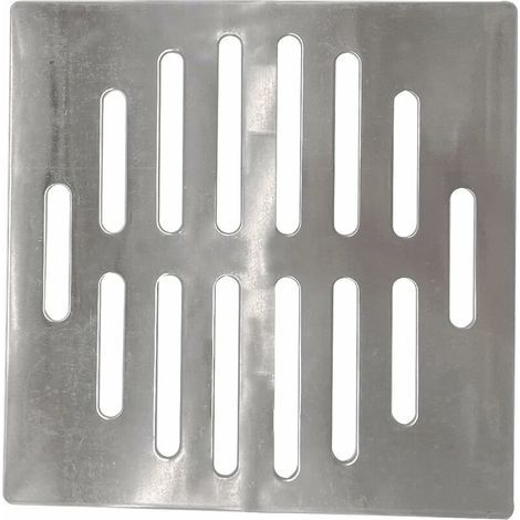 Couvercle de vidange en acier inoxydable carré 15 cm – 14 trous – Résistant à la rouille pour salle de bains et cuisine – Installation facile (1/4)