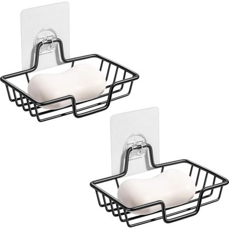 Set of two door-soap to cup, brackets of soap wall-mounted stainless steel, suitable to the rooms of shower, rooms of bath and sinks of kitchen, waterproof and rust-resistant (characters) (1/5)