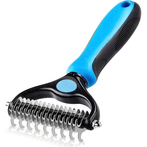 Dog Cat Brush Double Sided Undercoat Rake Grooming Tool for Medium or Long Haired Dogs and Cats (1/5)