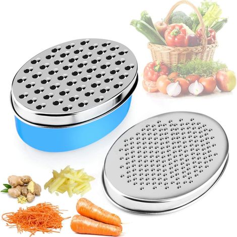 Râpe à Fromage avec récipient pour Aliments et Couvercle Hachoir de légumes aux Fruits (Bleu)-Fei Yu (1/5)