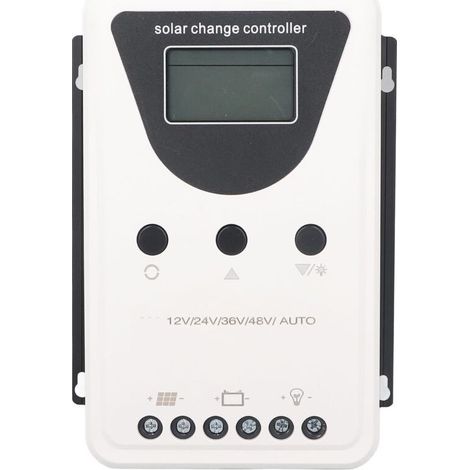 Régulateur de charge solaire, reconnaissance automatique DC 12V/24V/36V/48V, régulateur de charge solaire PWM, régulateur de charge pour panneau solaire à affichage LCD, 100A (1/4)