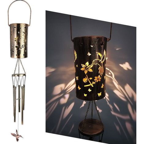 Carillons éoliens solaires d'extérieur, lanternes solaires, cadeaux colibri pour femmes et mamans, carillons éoliens commémoratifs (1/5)