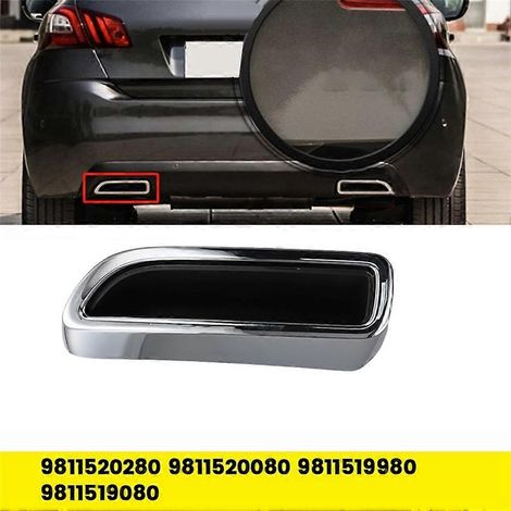 Cache chromé pour sortie d'échappement Peugeot 308S (modèles 2015-2020), référence : 9811520280 9811519980 L