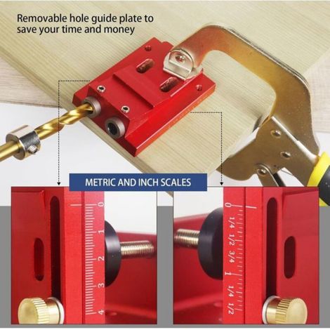 Gabarit De Perçage Réglable - Angle 15° - Pour Assemblage Bois Et Vis Autotaraudeuses - Épaisseur Planche 1,5 À 40 Mm - Kit ×1 (1/5)