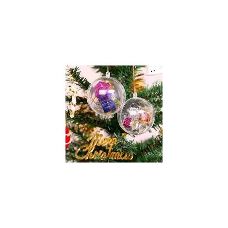 Transparente Weihnachtskugeln, 10 cm, Uten 20 Stück, befüllbare Acrylkugeln, ideal für Weihnachtsbaum, Ostern, Geburtstag, Hochzeit, Dekoration fürs Schlafzimmer - Crezuo