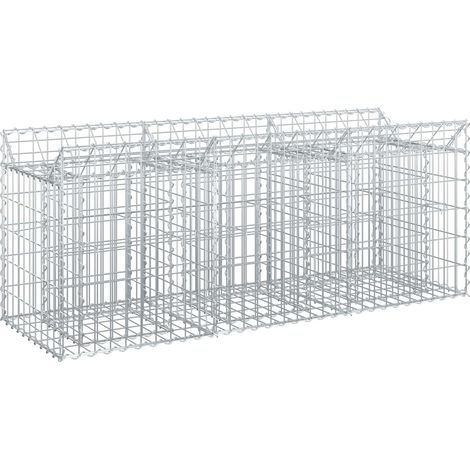 Maison Exclusive - Gabionen-Hochbeet Silber