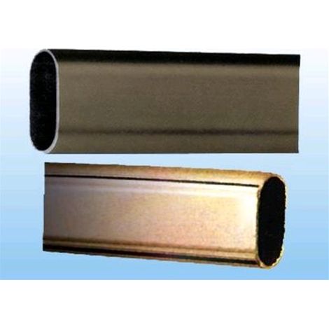 Tubo ovale per armadi - Finitura ottonata - mm. 30x15 Lunghezza 3Mt