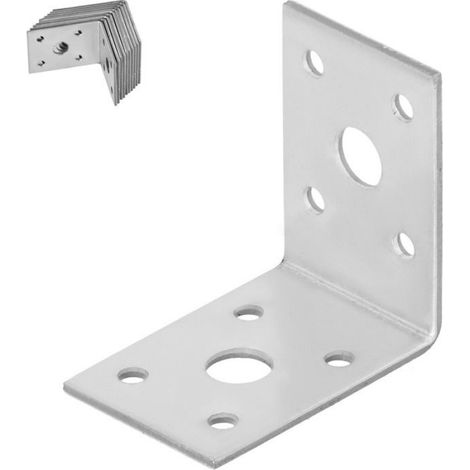 Connecteur D'angle - Acier Galvanisé 50 x 50 x 35 mm - Pour Charpente Et Menuiserie - Lot De 12 Pièces (1/5)