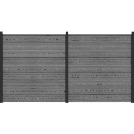 Conjunto de valla 353 x 186 cm WPC y Aluminio Gris vidaXL
