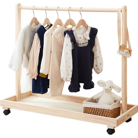 Porte-vêtements pour bébé pour tout-petit, support à vêtements à suspendre avec roues pour animaux de compagnie (1/5)