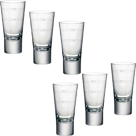 Bicchiere shortino minidrink per amaro liquore caffe freddo vodka fornitura pub bar hotel ristorante 2 linee calibrate 2 e 4cl - PEZZI: 12 PEZZI (1/4)