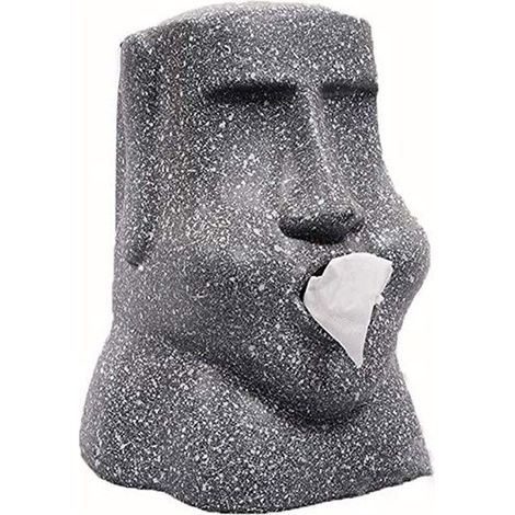 Boîte à mouchoirs décorative  Boîte à mouchoirs Sculpture Moai de l'île de Pâques Bureau Tissue Couverture, Distributeur Serviette de Papier créatif de Pâques (1/5)