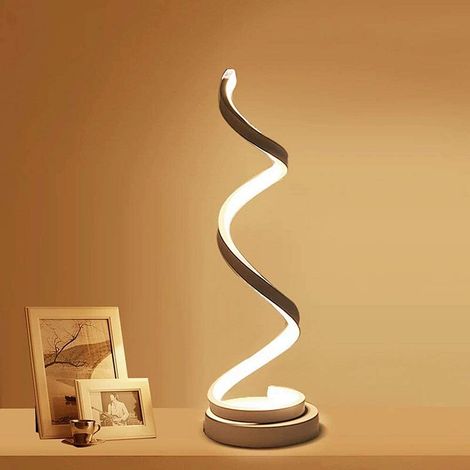 MINKUROW Lámpara De Mesa Led En Espiral Lámpara De Escritorio Led Curvada Diseño Minimalista Moderno 12w Luz Blanca Cálida Lámpara De Ajuste Led Acrílica Creativa Perfecta Para Dormitorio Sala De Esta (1/5)