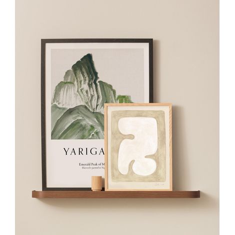 Étagère Murale Tablette à Photos en Placage de Bois Véritable Étagère Flottante pour Photos, Déco Murale et Rangement Salle de Bain, Salon, Cuisine, Chambre Noyer (1/5)