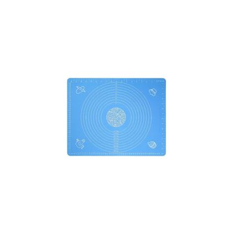 Tappetino da forno in silicone antiaderente riutilizzabile AIDUCHO per fondente e pasta frolla, 100% senza BPA, con tacche di misurazione, 50 x 40 cm (blu) - Crezuo