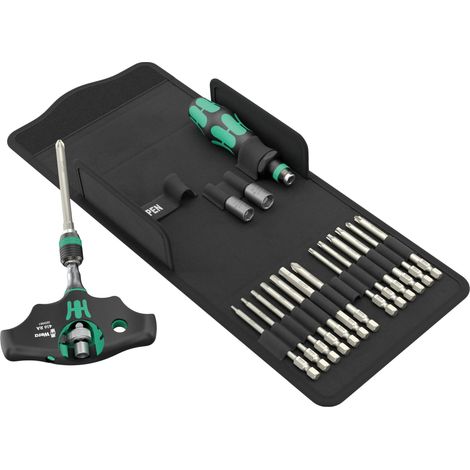 Jeu de tournevis Kraftform Kompakt 400 RA SHK Set 1 19 pièces avec WERA interchangeable (1/5)