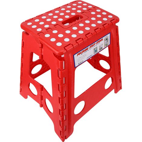 Chaise Pliante Ergonomique - Résine Thermoplastique Robuste - Tabouret De Massage Portable - Design Antidérapant - Rouge 29x22x39cm (1/5)