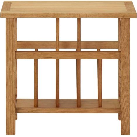 Maison Exclusive - Tavolino con Portariviste 45x27x42 cm Massello di Rovere (1/5)