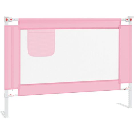 vidaXL Barandilla de seguridad cama de niño tela rosa 90x25 cm (1/2)