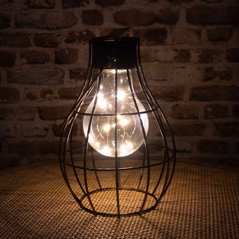 Lanterne solaire métal filament 12 leds Firefly