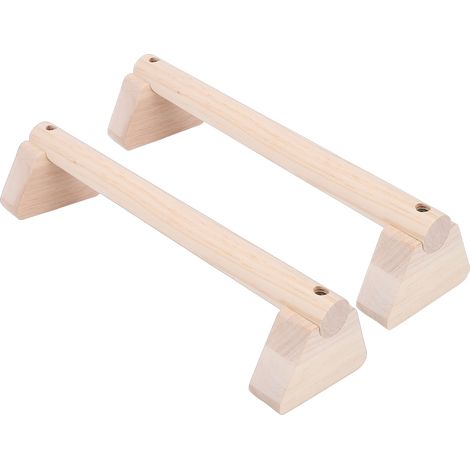 Barre de pompes en bois avec base antidérapante, support pour la pratique du poirier, idéale pour l'entraînement à domicile (35 cm / 13,8 pouces). (1/5)