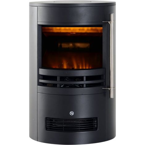 Cheminée électrique - Effet flamme LED - 41x41x64,5 cm - 900/2000W - Murale ou sur pied (1/5)