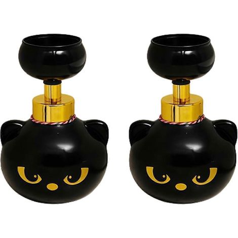 Distributeur de savon mousse en forme de chat mignon, flacon pompe à savon mousse amusant en forme de fleur de chat mignon, cadeau pour les amoureux des chats pour la salle de bain et la cuisine (1/5)