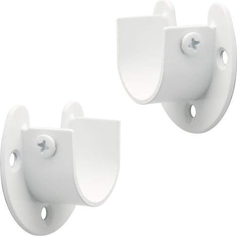 Support Tringle Rideaux Support Barre Penderie en Acier Inoxydable, Réglable Fixation Attache Tringle Rideau pour Tige de 28mm de Diamètre, Blanc (1/5)