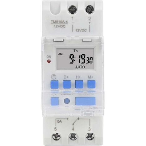 Weekly Time Delay Switch 12V DC 16A LCD Display with Countdown Function Removable Battery (1/4)