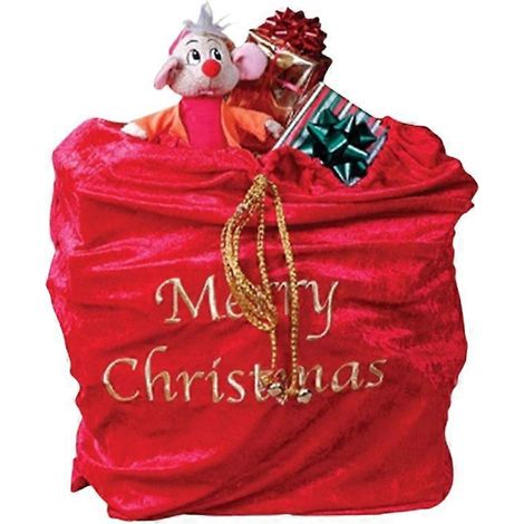 Niedlicher roter Weihnachtsmann-Sack, großer Geschenksack für Weihnachtssüßigkeiten, Weihnachtsmann-Kostüm-Accessoire-89751cm-Red (1/3)