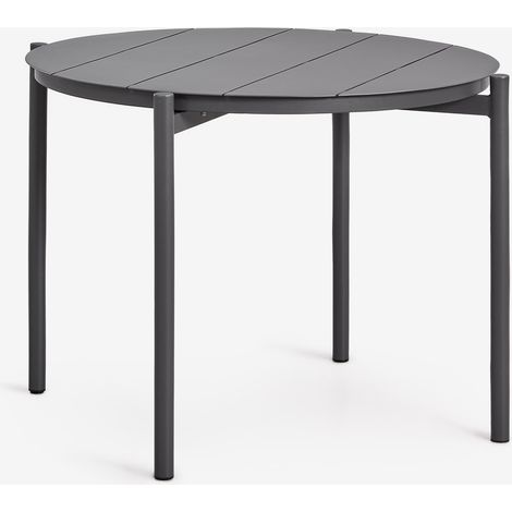SKLUM Runder Gartentisch Ø110 cm aus Aluminium Elton Grau Graphit                                  