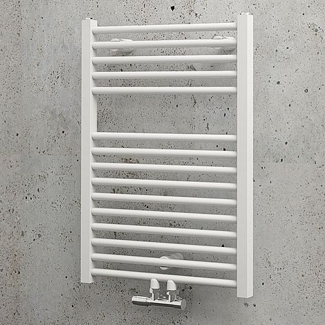 [NEUWERTIG] Schulte Designheizkörper Turbo mit Mittelanschluss, Farbe: Alpinweiß, Größe: 50 x 69,5 cm, 312 Watt