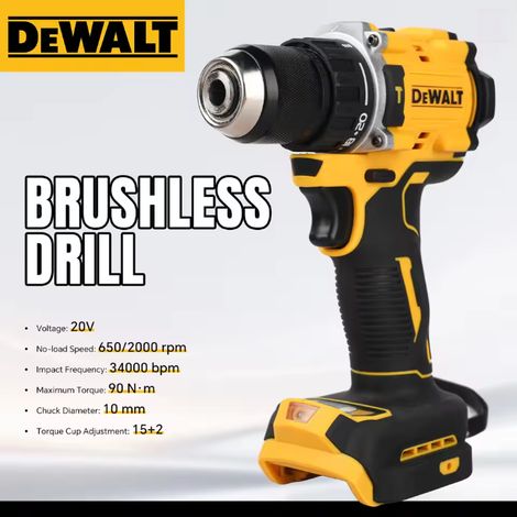 DEWALT DCD805 Perceuse visseuse percussion sans fil 18V, moteur brushless 90Nm, kit batterie+chargeur, perçage métal montage échafaudage (1/5)
