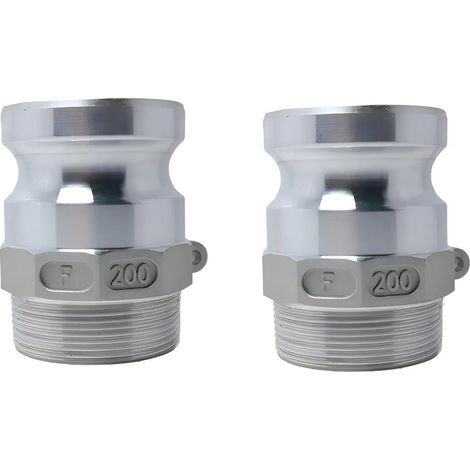 Raccord rapide en aluminium 2 ports Camlock F200 gris (1/5)
