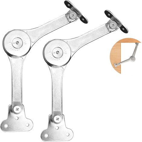 2 Pcs Support Charnières pour Placards, Charniere Relevable, Charnière de Support de Couvercles à 75/90/110 Degrés, Stay Charnières de Armoire Meuble Porte Ascenseur (1/5)