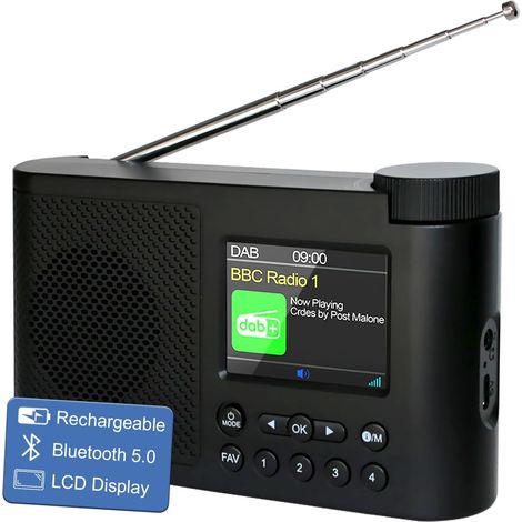 Radio Dab Portable, Radios Dab Plus Numériques avec Bluetooth,Radio FM (1/5)