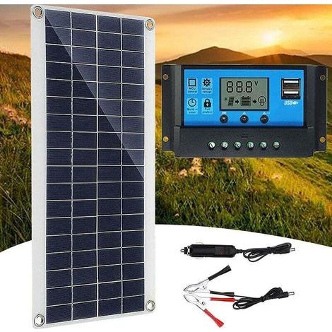 Kit panneau solaire 30W 12V avec contrôleur de charge 60A pour camping-car, yacht et jardin
