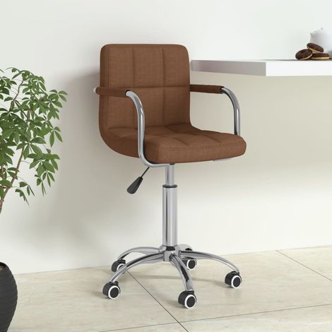 vidaXL Silla de oficina giratoria de tela marrón (1/5)