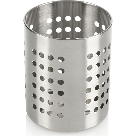 Porte-couverts - support pour ustensiles de cuisine en acier inoxydable - panier à couverts, support métallique pour cuillères à soupe - porte-couverts en métal (couleur argent)-AquaForge (1/4)