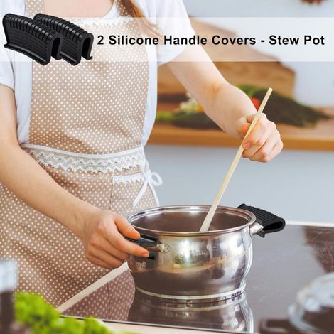 manicotti in silicone per manici caldi, supporto per pentole in ghisa, forno, wok (1/3)