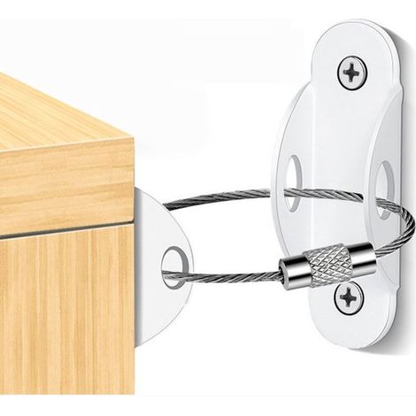 Cheville de fixation pour meubles, cheville murale de sécurité enfant, anti-basculement, lot de 10, blanche (1/5)