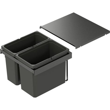 Vs Envi Flex Abfalltrennsystem KB 500mm Mülltrennsystem 1x22/1x16 Liter Lava (1/4)