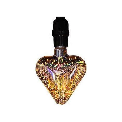 Dekorative E27-Glühbirne [Herzförmiges 3D-Feuerwerk] Bunte 3D-Glas-Feuerwerks-LED-Glühbirne Edison-Hochzeits-Liebes-Glühbirne (1/4)