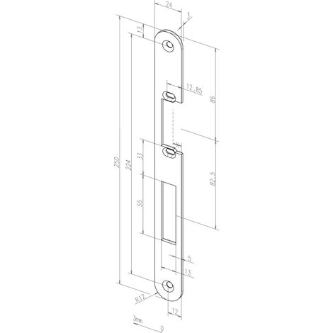 Têtière de gâches à larder 370 HZ fixe zingué droite - EFF EFF - 6370405