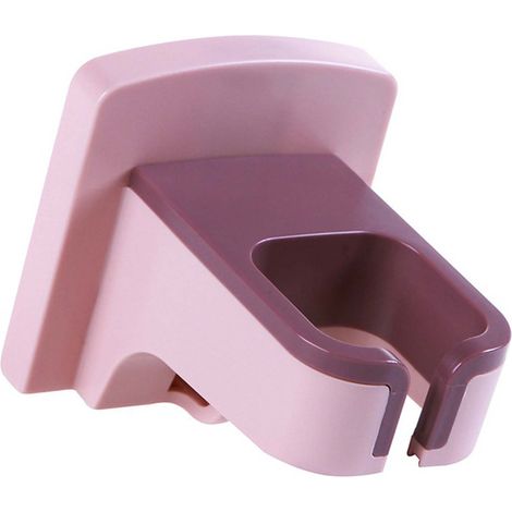Support mural pour sèche-cheveux, auto-adhésif sans poinçon, pour salle de bain, toilettes, rose