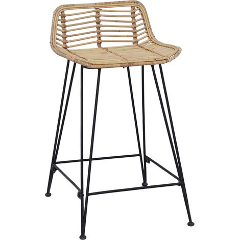 Maison Exclusive - Barhocker 2 stk. Natur 44 x 45 x 76 cm Rattan (1/5)